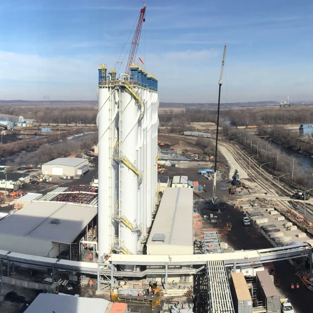 Construction activity at Powerton generating station in Illinois