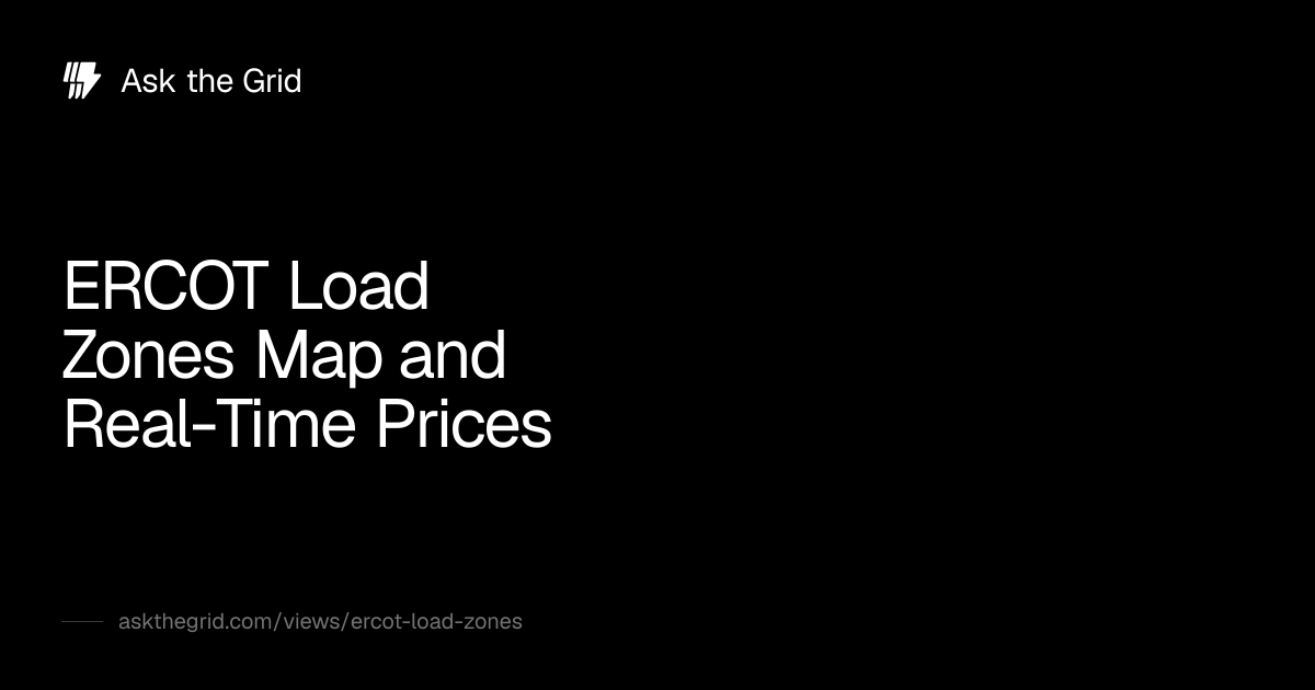 ERCOT Load Zones Map and Real-Time Prices · Ask the Grid