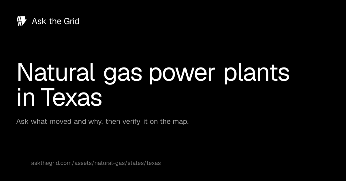 Natural gas power plants in Texas · Ask the Grid
